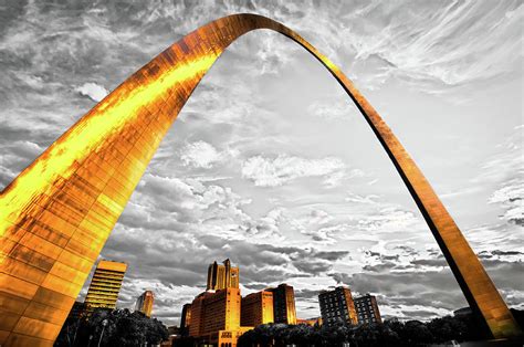 The Golden Arch - Sunlight On Saint Louis Skyline Photograph by Gregory ...