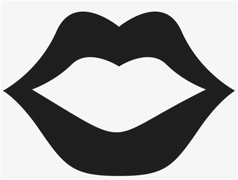 Kiss Lip Clip Art Black And White PNG Image | Transparent PNG Free Download on SeekPNG