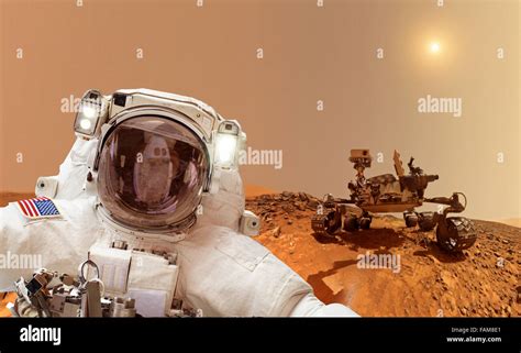 Astronaut on the Mars- elements of this image furnished by NASA Stock Photo - Alamy