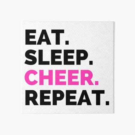 "Eat Sleep Cheer Repeat - Cheerleading Cheerleader Cheering Funny" Art ...