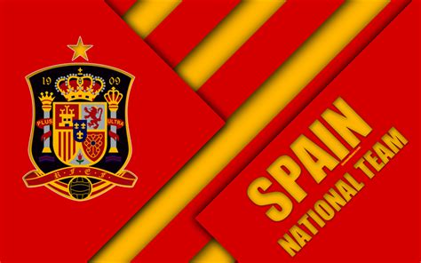 Download wallpapers Spain national football team, 4k, emblem, material ...