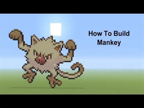 Minecraft Pixel Art Tutorial - Mankey (Pokemon) - YouTube