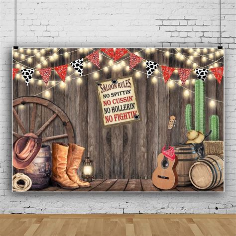 8x6ft Western Backdrop Wild West Rodeo Background for Photoshoot Rustic Barn Door Cowboy Photo ...