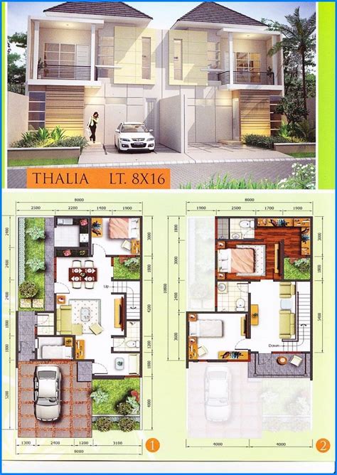 Denah Rumah Minimalis 2 Lantai Modern Type 45 90 Home Modern, Modern House Plans, Dream House ...