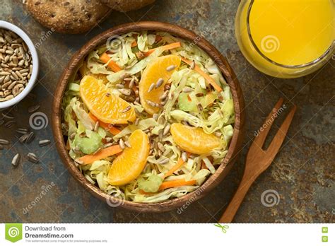 Savoy Cabbage, Carrot, Celery and Orange Salad Stock Image - Image of ...