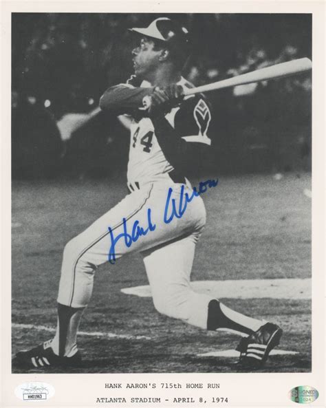 Hank Aaron Signed Braves "715th Home Run" 8x10 Photo (JSA COA) | Pristine Auction