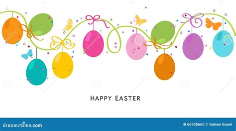 Colorful Easter Egg Border Design Vector Stock Vector - Illustration of green, symbol: 66935660