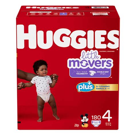 Huggies Little Movers Plus Diapers Size 4, 180 Count - Walmart.com