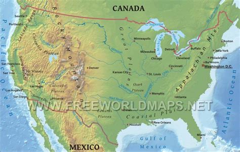 United States Physical Map | Blank Usa Physical Map - Printable US Maps