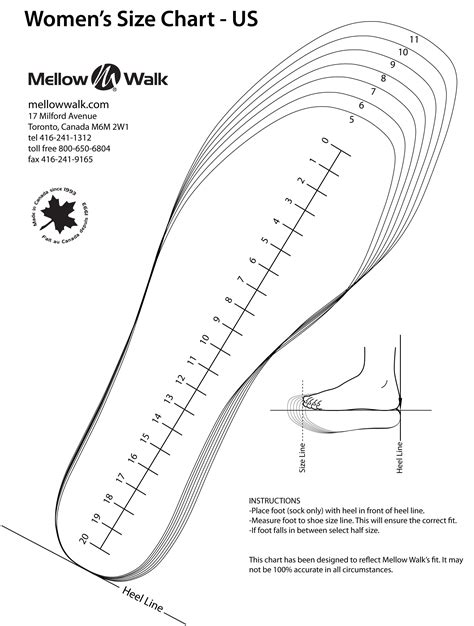 Printable Shoe Sizing Chart