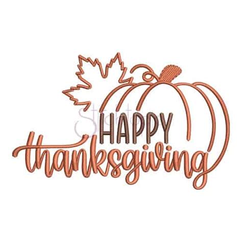 Happy Thanksgiving Pumpkin Embroidery Design - Stitchtopia