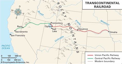 Transcontinental Railroad Map