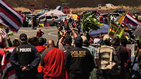 Native Hawaiian activists protest telescope