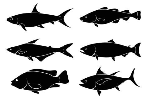 hand drawn silhouette of fish 7162432 Vector Art at Vecteezy