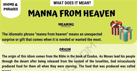 "Manna from Heaven" Definition with Useful Examples • 7ESL