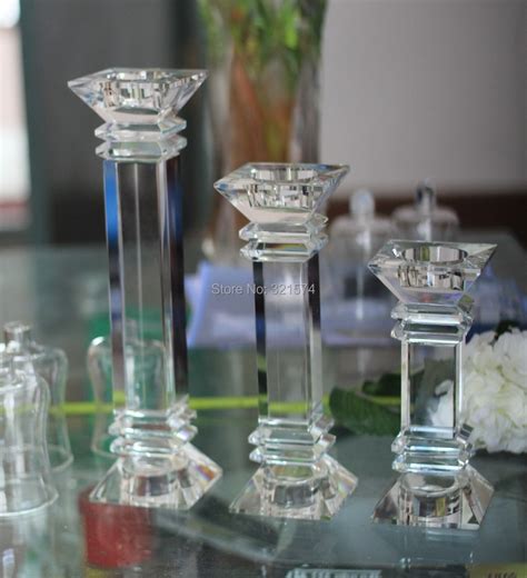 3pcs/Set Crystal Candle holder Set Long Stem Candle Holder Wedding Decoration Centerpiece Home ...