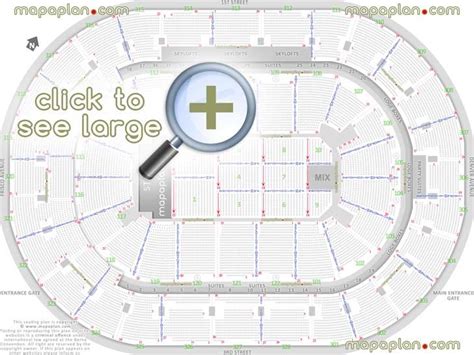 BOK CENTER detailed seat row numbers end stage concert sections floor plan map arena lower ...