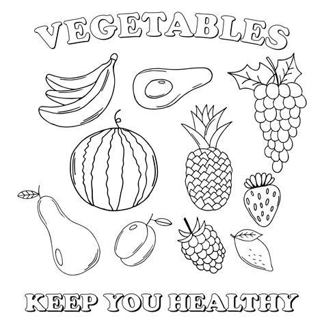 Healthy Food Coloring Pages
