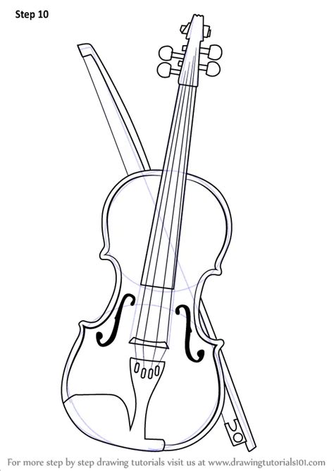 Learn How to Draw a Violin (Musical Instruments) Step by Step : Drawing ...