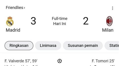 Real Madrid VS AC Milan: Dua Gol Cepat Federico Valverde Selamatkan ...