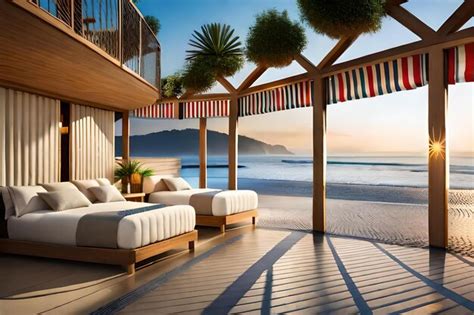 Premium AI Image | A beach house with a view