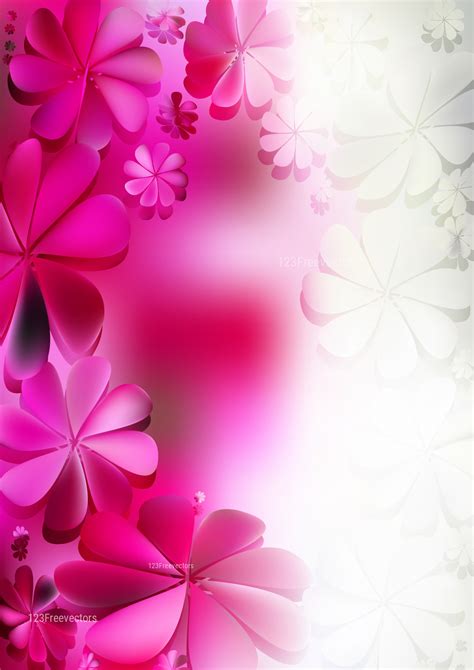 Pink and White Flowery Background Vector Illustration