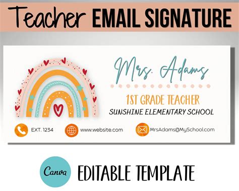 Teacher Email Signature Template