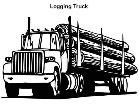 Logging Truck In Semi Truck Coloring Page - Download & Print Online Coloring Pages for Free