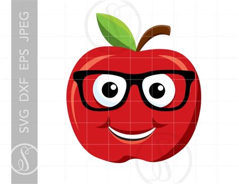 Apple Smile Face SVG Apple Smile Face Clipart Apple Smile | Etsy