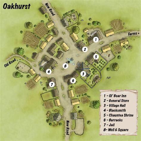 Oakhurst | Fantasy city map, Dnd world map, Fantasy map making