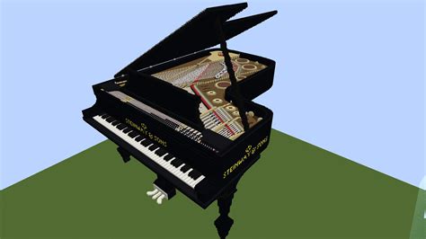 I built a Model D Steinway piano : r/Minecraft