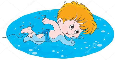 Boy swimming — Stock Vector © AlexBannykh #40884123