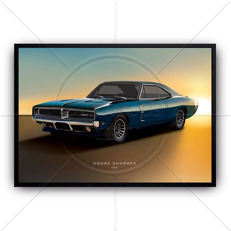 Dodge Charger Poster American Muscle Car poster US 1960s | Etsy