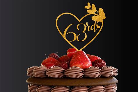 63nd Happy Birthday SVG, Cake Topper SVG Graphic by Rizwana Khan · Creative Fabrica