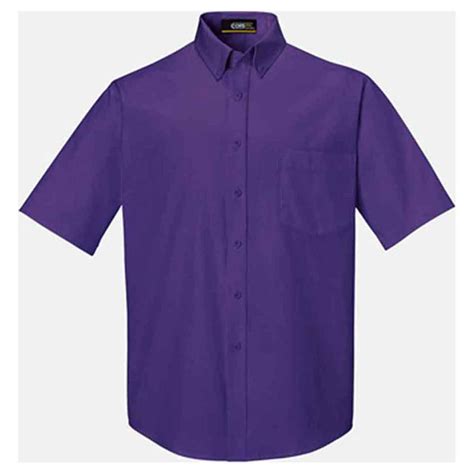 Core 365 Men's Campus Purple Optimum Short-Sleeve Twill Shirt