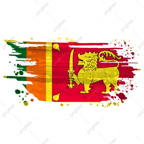 Sri Lanka Flag PNG Transparent, Sri Lanka Flag Watercolor Paint Brush Transparent Background ...