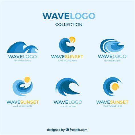 Free Vector | Pack abstract waves logos