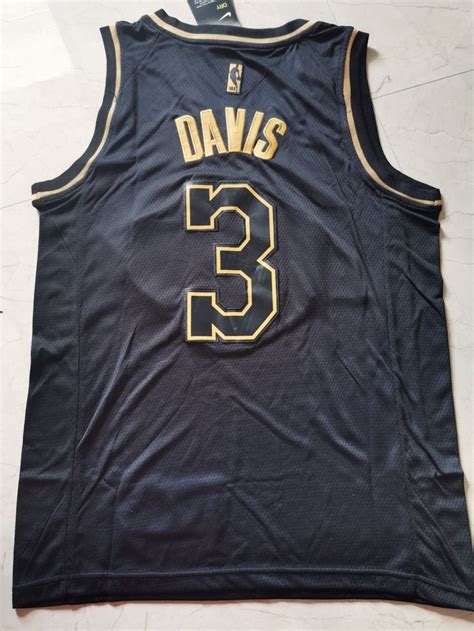 Men 03 Anthony Davis Jersey Black Los Angeles Lakers Jersey Golden ...