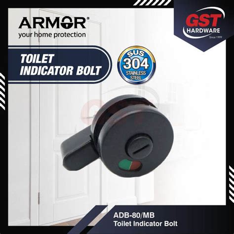 Armor Toilet Indicator Bolt Matt Black ADB-80 Fitting Room Latch ...