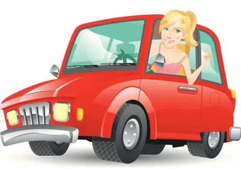 Royalty Free Beautiful Girl Driving Car Cartoon Clip Art, Vector Images & Illustrations - iStock