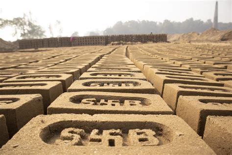 Hand Made Bricks from Wet Clay and Mud are Kept for Drying before the Burning Process. Editorial ...