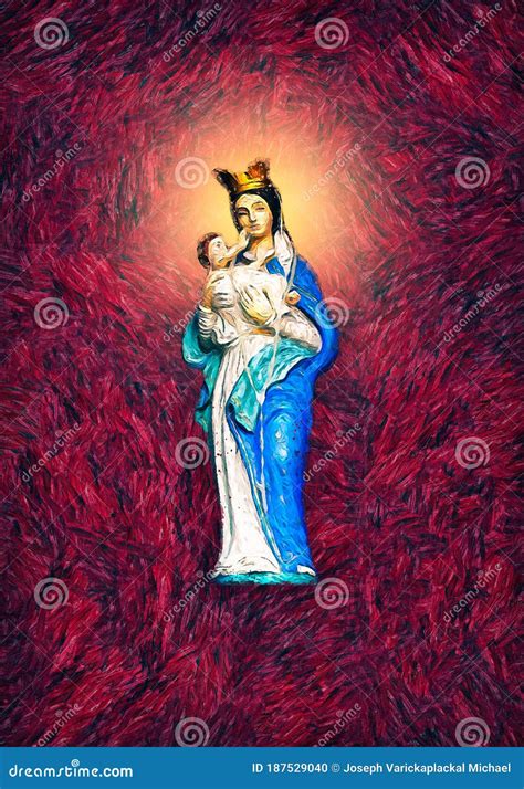 Impressionist Style Digital Painting of Mary and Baby Jesus Stock ...