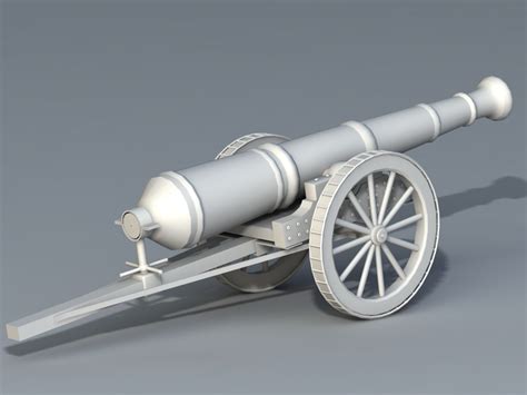 Old Artillery Cannon 3d model 3ds Max files free download - modeling 46970 on CadNav