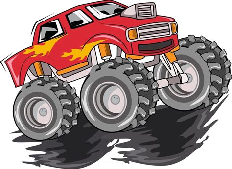 red monster truck vector art 2888350 Vector Art at Vecteezy