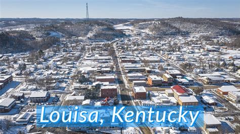 Aerial view of Louisa, KY, 1st white Christmas in 10 years (4K) - YouTube