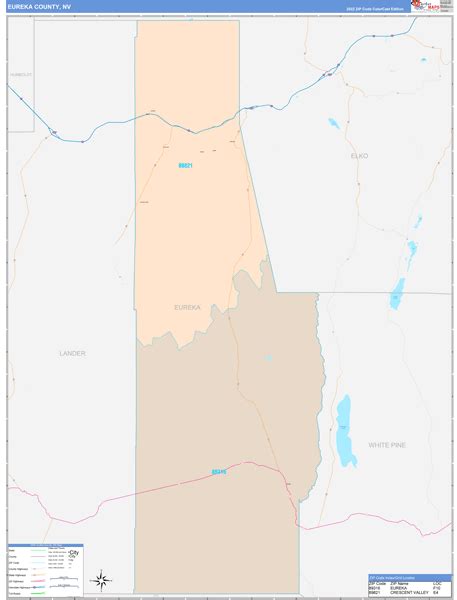 Eureka County, NV Wall Map Color Cast Style by MarketMAPS - MapSales