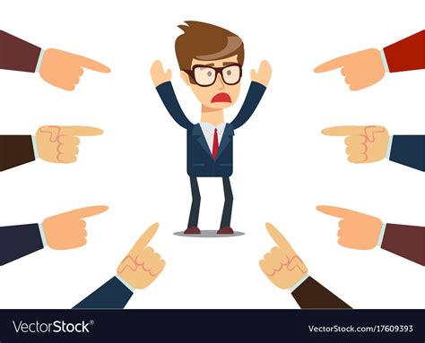 Businessman with fingers pointing at him Vector Image