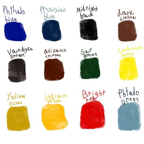 Bob Ross Color Pallete procreate in 2021 | Bob ross, Procreate brushes free, Colour pallete