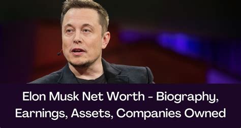 Elon Musk Net Worth 2024 - Biography, Earnings, Assets, Companies Owned