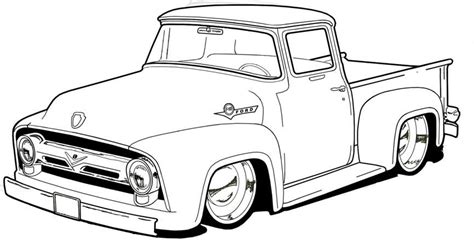 pickup truck -- coloring page | Truck coloring pages, Pickup trucks, Car drawings